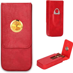 Estuche de Cigarros Portátil de Cuero Premium con Cortador Integrado, Protección de Viaje Incorporada, Multifuncional, Elegante, Ideal para Regalo - Product Image 4