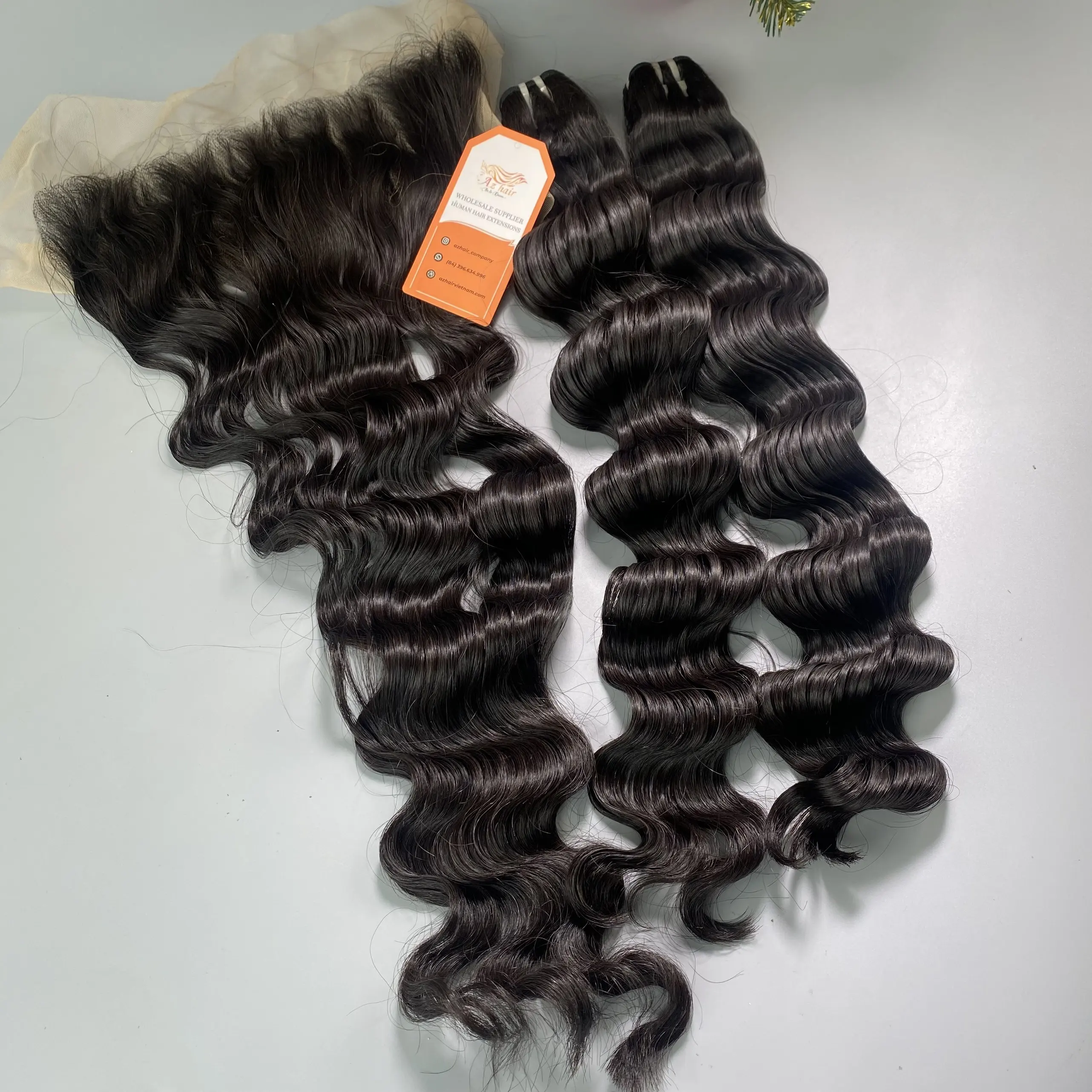 New Texture Double Drawn Weft Loose Wavy Hair Extensions Hair 100% Pure Raw Unprocessed Virgin Raw Human Hair Vietnamese