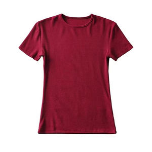 T-shirt à manches courtes col rond uni pour femme, style streetwear, tricoté, coupe classique, décontracté, à porter toute l'année - Product Image 6