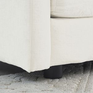 Poltrona Singola da Lettura in Tessuto Ciniglia Bianca Confortevole, Sedia da Soggiorno con Seduta Profonda, 1 Cuscino Decorativo, Divano Comodo - Product Image 4