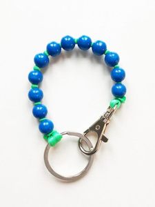 Best Seller Green White Beaded Keychain Bracelet Wrist Strap <b>Key</b> Holder Minimal <b>Car</b> Keyring Stylish Fashion Accessory - Product Image 2