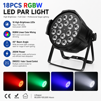 Projecteur LED Par en aluminium robuste 18x12W RGBW DMX pour scène, avec angle de faisceau de 40° et variateur 0-100% pour événements religieux et mariages