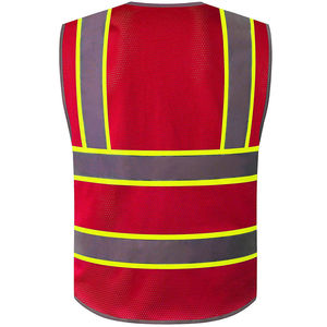Chaleco Reflectante de Construcción Transpirable y Resistente al Viento al por Mayor con Múltiples Bolsillos, Ropa de Trabajo de Alta Visibilidad - Product Image 2
