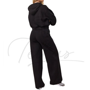 Nuevo Conjunto Deportivo Casual Elegante con Logotipo Personalizado, Transpirable y Ligero, Top Corto, Sudadera con Capucha, Pantalones Deportivos, Conjunto de 2 Piezas para Mujer - Product Image 2