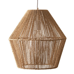 Lámpara Colgante Rectangular de 2 Niveles, Tejida a Mano con Fibra de Yute Natural, Estilo Rústico Boho para Comedor - Product Image 6