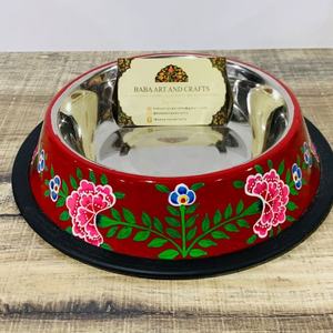 נירוסטה לחיות מחמד קערה, יד צבוע לחיות מחמד קערת עבור באופן וכלב האכלה - Product Image 2