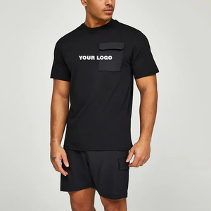 Ensemble de jogging personnalisé avec logo brodé, survêtement en coton, coupe courte coupe-vent à cordon de serrage, coupe ample et respirante - Product Image 3