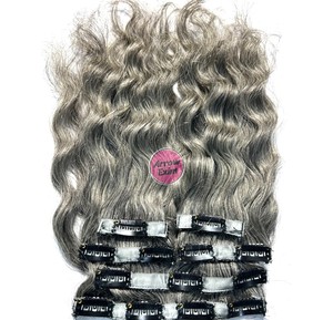Extensions à clips Arrow Exim Gris Naturel 100% Remy Cheveux Indiens Vierges d'un Seul Donneur Double Trame Faite à la Machine Boucles à Tissage Simple Plus Claires - Product Image 6