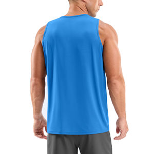 Débardeur de sport pour homme à séchage rapide, col rond, 100 % coton, pour entraînement, gym, fitness, course à pied, décontracté, été, personnalisable - Product Image 2