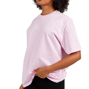 T-shirt en coton pour femme, ample, décontracté, à manches courtes, col rond, confortable, basique, fabricant OEM ODM, vente en gros personnalisée - Product Image 1