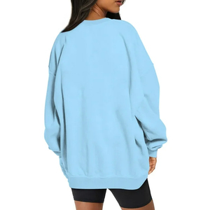 Nouveau design – Sweat-shirt oversize pour femme avec logo frontal, 100 % coton, personnalisable, respirant, tenue décontractée, vente directe usine - Product Image 4