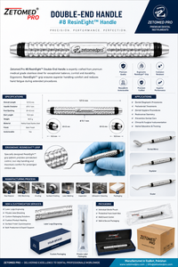 #8 ResinEight™ Double-End Dental Instrument Handle Stainless Steel Zetomed Pro - Product Image 4