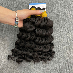Best quality hair <b>extensions</b> gorgeous bulk hair human hair very smoothy easy to apply very high quality steam deep wave bulk - Product Image 5