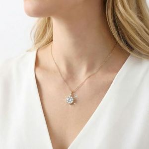 Collar Solitario Minimalista de Plata Esterlina con Baño de Oro de 14K y Moissanita Tallada, Certificado, Regalo para Mujer - Product Image 4