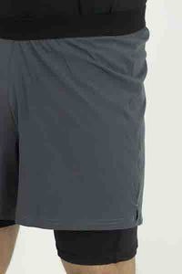Athletic Men's Custom 2 in 1 <b>Shorts</b> Double Layer <b>Running</b> Workout <b>Shorts</b> <b>With</b> Inner Compression <b>Liner</b> Elastic Waist & Side Pocket - Product Image 5