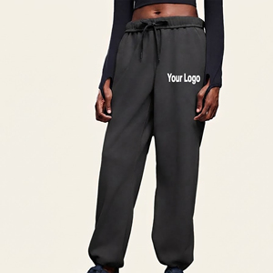 Pantalones Deportivos Personalizados de Estilo Hip Hop, con Puños en las Piernas, de Felpa Gruesa, para Gimnasio y Entrenamiento, de Color Sólido - Product Image 1