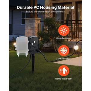 Multiprise extérieure avec cordon d'extension de 15 m, 6 prises, 15 A/1875 W, protection contre les intempéries, protection contre les surcharges, étanche - Product Image 5