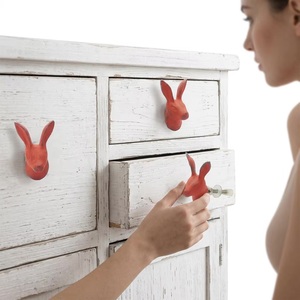 Cast Iron Red Rabbit Shape Furniture <b>Knobs</b> & Handles for Cabinet Drawer Wardrobe <b>Dresser</b> Kitchen Bedroom Bathroom Gym - Product Image 3