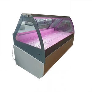 ثلاجة عرض تجارية للسلطات بألوان قابلة للتخصيص وتشطيب خشبي، ذات درجة حرارة مزدوجة وإزالة الصقيع التلقائي، مع أبواب منزلقة - Product Image 2