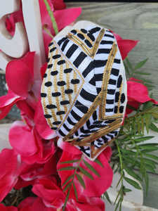 ผ้าคาดศีรษะทำมือปักลายประดับลูกปัดเป็นมิตรกับสิ่งแวดล้อม น้ำหนักเบา ทนทาน ใช้ได้ทั้งชายและหญิง ชุดผ้าคาดศีรษะลายดอกไม้สีเหลืองหลากสีลายเรขาคณิต - Product Image 4