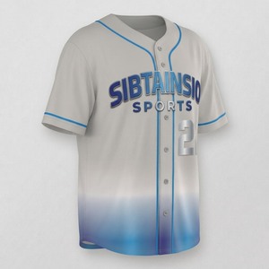 Camiseta de Béisbol Sublimada Personalizada, Gris Azul Degradado, con Botones, Ropa Deportiva Personalizada para Equipos, Ligera y Transpirable - Product Image 5