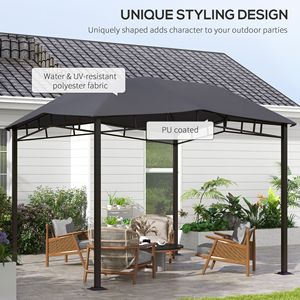 10FT X 10FT Soft Top Patio Gazebo Outdoor <b>Canopy</b> with Geometric <b>Roof</b> All Weather Steel Frame Gray Powder Coated Arbour - Product Image 4