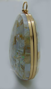 Pochette de Soirée de Luxe pour Femme, Sac à Main en Tissu avec Chaîne en Métal Nacre et Mosaïque de Pierres Géométriques, Cadeau de Mariage, Fermeture Éclair - Product Image 2