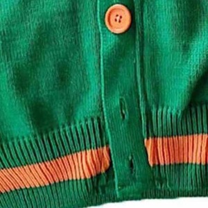 Green Yellow University Customized Unisex Open Front Chenille Knitted Winter <b>Cardigan</b> <b>Sweater</b> Wool/Acrylic - Product Image 2