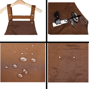 <b>Bib</b> <b>Apron</b> Canvas Brown With Pockets Machine Washable For Cooking Daily Use Simple Style Wholesale Customizable Logo <b>Aprons</b> - Product Image 6