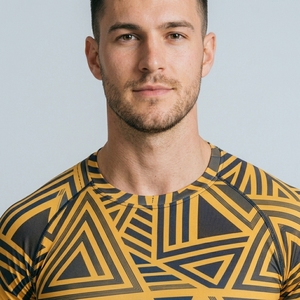 Men's Custom Geometric Pattern Compression <b>Shirt</b> Short Sleeve O-Neck Quick Dry Sporty Fit Athletic Performance Wear - Product Image 4