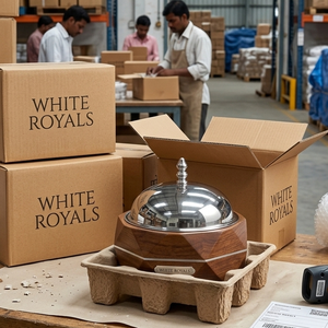 White Royals Durable Insulated Casserole Dish Brass <b>Lid</b> Heat-Retention Technology Eco-Friendly Modern Luxury Design Stainless - Product Image 6
