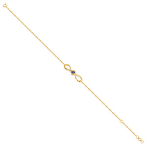 Midnight <b>Infinity</b> Diamond <b>Bracelet</b> with Yellow Gold Chain and Sleek Marquise Center Accent Design - Product Image 3