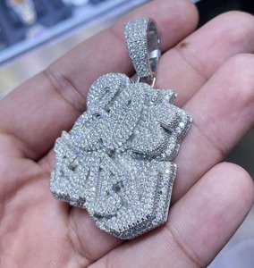 Big Custom Letter Pendant with VVS Moissanite Diamond Cuban <b>Chain</b> Custom Iced Out <b>Name</b> Necklace for Men Hip Hop Street Jewellery - Product Image 3