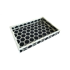 Elegant Handcrafted Pearl Wood Oval Serving <b>Tray</b> With Inlay Handles Home Decorative Centerpiece Elegant <b>Kitchen</b> Storage <b>Trays</b> - Product Image 5