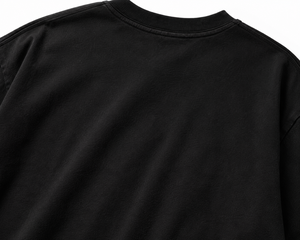 T-shirt noir surdimensionné pour homme à manches courtes en jersey, col rond, coupe décontractée, couleur unie, design vierge, vente en gros et personnalisable - Product Image 5