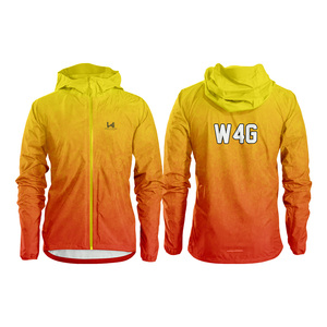 Customized Gradient Printed Hooded Windbreaker Jacket Men's Quick Dry Casual Outdoor Wear 100% Polyester Zipper Closure Jacket - Product Image 4