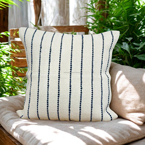 Funda de Almohada Tejida de Lujo a Precio Accesible con Rayas Azules Lubmar, Tamaño Personalizado, Funda de Cojín Decorativa de Algodón Suave para el Hogar - Product Image 2
