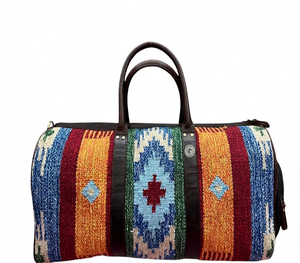 Multicolor Canvas Duffle Bag Travel Gym Sports Overnight Weekender Carry On <b>Luggage</b> Leather <b>Strap</b> Zipper Duffel Bag - Product Image 1