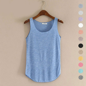 HOT Summer Fitness Tank <b>Top</b> Plus Size Loose Women's Silk/Cotton Satin O-Neck Slim Casual Quick Dry Breathable <b>Tops</b> - Product Image 5