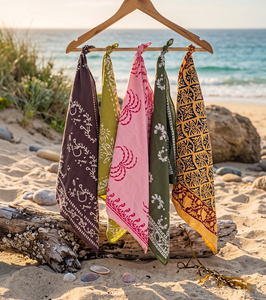 Wholesale <b>Square</b> Floral 100% Cotton Bandana Handmade <b>Scarves</b> Boho Assorted Indian Print Head Wrap Summer Fashion Durable - Product Image 4