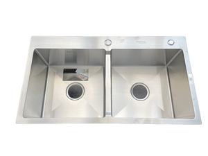 Évier de cuisine double en acier inoxydable de haute qualité, fait à la main, OEM, SS201/304, carré, fabriqué au Vietnam - Product Image 6