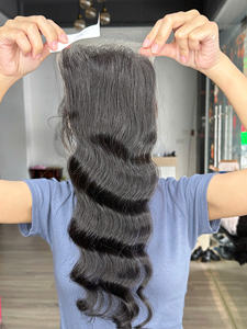 Fermeture HD dentelle ondulée Textures 100% Extensions de cheveux humains vietnamiens cuticule aligné tissage cheveux prix de gros pour les femmes noires - Product Image 3