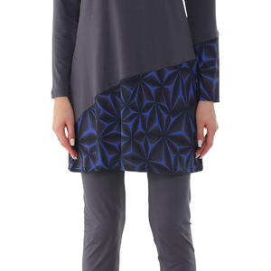 Maillot de bain islamique burkini confortable, respirant, durable et modeste, ensemble 2 pièces, couleur unie cristalline - Product Image 3