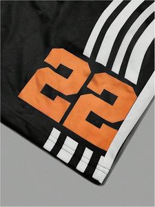 Conjunto Deportivo de 2 Piezas para Hombre, Camisetas con Número Estampado de Manga Corta y Pantalones Cortos Deportivos a Rayas - Product Image 5