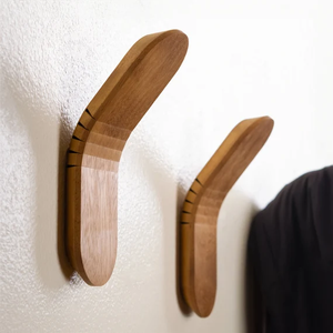 <b>Wall</b> Mounted Wood Hook Hanger For Clothing Storage Easy Install Behind Doors Or On <b>Walls</b> Wood Coat Hook - Product Image 1