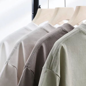 เสื้อยืดแขนสั้นผู้ชายคุณภาพสูง 230 กรัม ผ้าหนา สีขาว ทรงหลวม คอกลม สีพื้น ผ้าฝ้าย 100% เสื้อยืดฤดูร้อน - Product Image 3