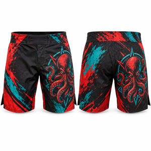 กางเกง MMA ไนลอน ระบายเหงื่อได้ดี ลายกราฟิก สำหรับมวยไทย ไม่มีกระเป๋า เสื้อผ้าสำหรับนักมวยปล้ำ พิมพ์ลายดิจิทัล สั่งทำได้ตามต้องการ จำนวนมาก - Product Image 5