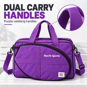 Bolsa para Raqueta de Squash con Logotipo Personalizado, Bolsillo Frontal Curvo con Cierre, Asas Superiores Dobles y Correa para el Hombro, Bolsa Personalizable - Product Image 6