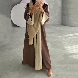 2026 Designs Eid Dubai Islamic Elegant Modest Abaya Women Muslim Dress Inner <b>Slip</b> Dress Abaya Set Diamond Satin Silk Open Abaya - Product Image 1