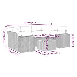 Ensemble de canapés de jardin noirs avec coussins, résistant aux UV, en rotin PE, mobilier d'extérieur au design contemporain, imperméable, pour usage en extérieur - Product Image 3